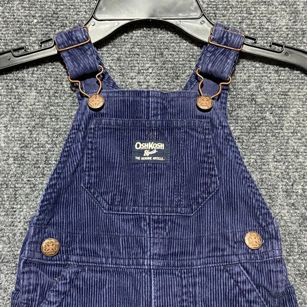 OshKosh B'gosh Kids Vestbak Blue Corduroy Bib Overalls‎ Size 12 Months Unisex